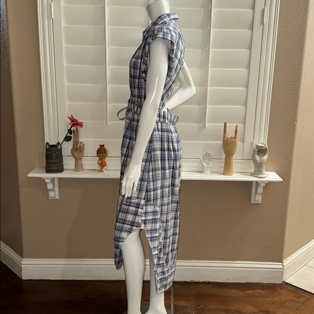 Pilcro Tie-Front Tunic Top Dress Blue Motif - Picture 7 of 15